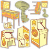 Retro gaming pictogram set Stickers (Voorkant)