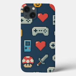 Retro Gaming Pixel Pictogrammen Kleurrijke 8-bits  Case-Mate iPhone Case