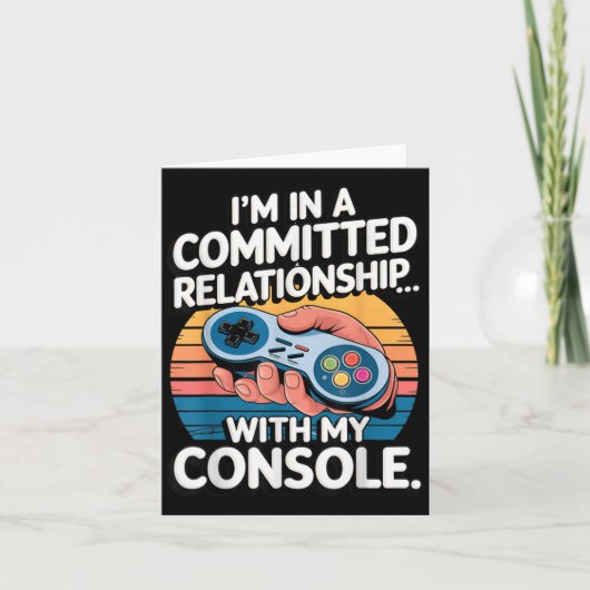 Retro Gaming Relationship Funny Gamer Console Love Kaart (Voorkant)