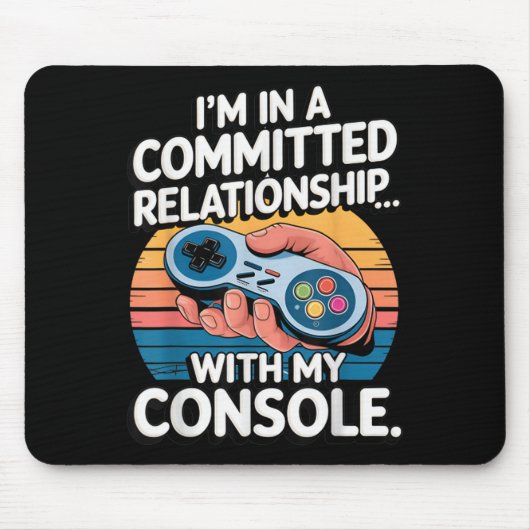 Retro Gaming Relationship Funny Gamer Console Love Muismat (Voorkant)