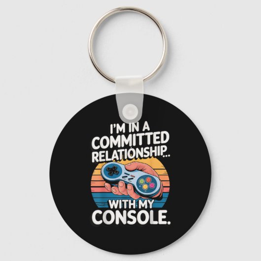 Retro Gaming Relationship Funny Gamer Console Love Sleutelhanger (Voorkant)