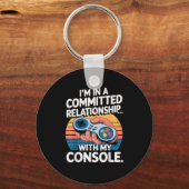 Retro Gaming Relationship Funny Gamer Console Love Sleutelhanger (Voorkant)