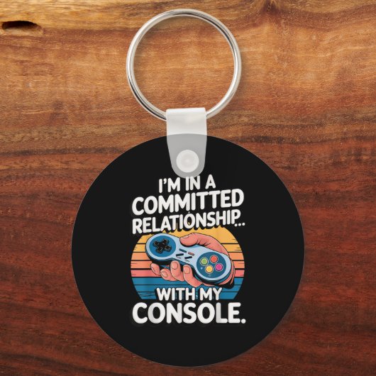 Retro Gaming Relationship Funny Gamer Console Love Sleutelhanger (Voorkant)
