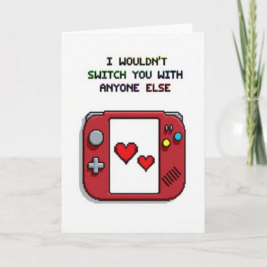 Retro Gaming Romance Card Kaart (Voorkant)