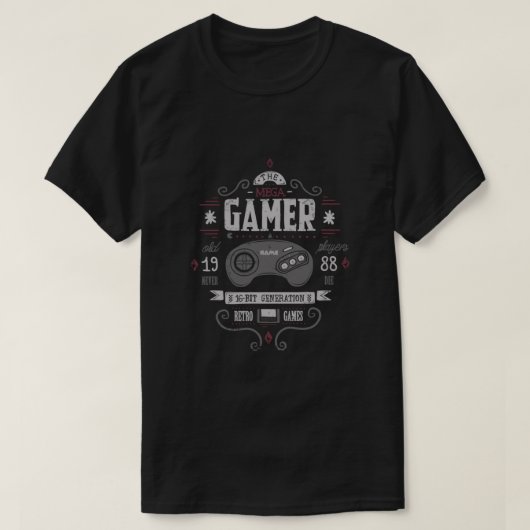 Retro Gaming - Sega genesis 16-bits - Cartridge ga T-shirt (Design voorkant)