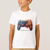 Retro Gaming Splash Art Graphic T-shirt voor Gamer (Voorkant)