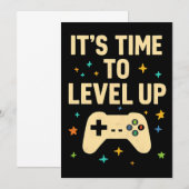 Retro Gaming Themed Invitation Card" Kaart (Voorkant / Achterkant)