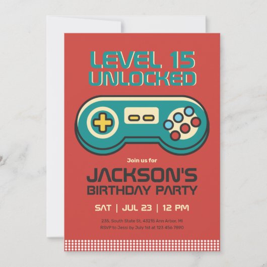 Retro Gaming Video Game Player Gamer Boy Birthday Kaart (Voorkant)