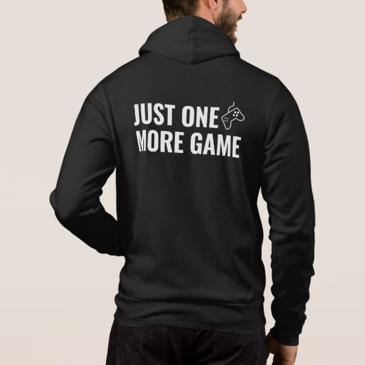 Retro Gaming Zipper - Zwart - Nog één spel Hoodie (Achterkant)