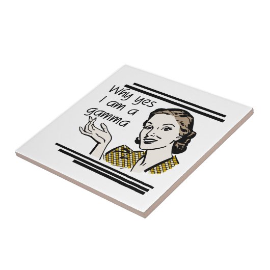 Retro Gamma Geschenken Tegeltje (Zijkant)