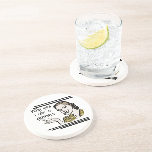 Retro Gamma Tshirts en Gifts Zandsteen Onderzetter (Zijkant)