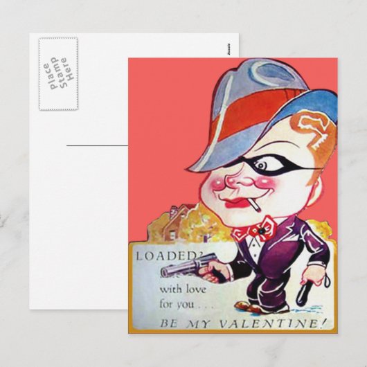  Retro Gangster Valentijn Kaart (Voorkant / Achterkant)