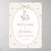 Retro Gans Baby Shower Welkom Poster (Voorkant)