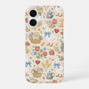 Retro Gans Country Cottagecore Hoesbeschermer iPhone 16 Hoesje