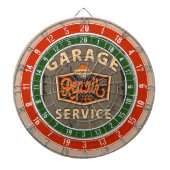 Retro Garage-reparatieschema Dartbord (Voorkant)