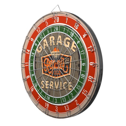Retro Garage-reparatieschema Dartbord (Voorkant Rechts)
