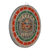 Retro Garage-reparatieschema Dartbord (Voorkant Links)
