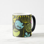 Retro Garden Birds Mug Magische Mok (Voorkant rechts)