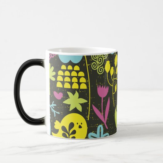 Retro Garden Birds Mug Magische Mok (Links)