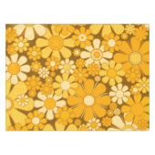 Retro Garden Cheerful 60s 70s Floral Pattern Tafelkleed (Voorkant (Horizontaal))