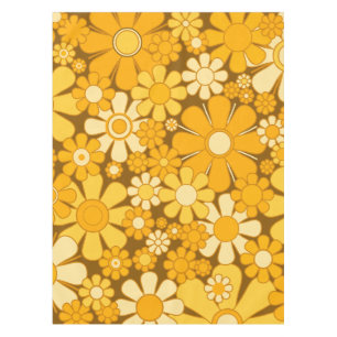 Retro Garden Cheerful 60s 70s Floral Pattern Tafelkleed