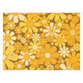 Retro Garden Cheerful 60s 70s Floral Pattern Tafelkleed (Voorkant (Horizontaal))