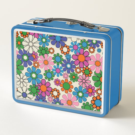 Retro Garden Colorful 60s Floral Pattern (Achterkant)