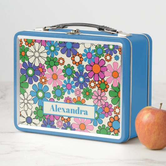 Retro Garden Colorful 60s Floral Pattern (In situ)