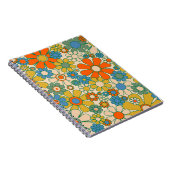 Retro Garden Floral 60s 70s Patroon Notitieboek (Rechterzijde)