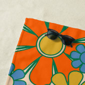 Retro Garden Floral 60s 70s Patroon Strandlaken (In situ)