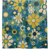 Retro Garden Flowers 60s 70s esthetische Floral Douchegordijn (Voorkant)