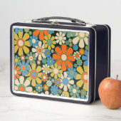 Retro Garden Flowers 60s 70s Floral Pattern (In situ)