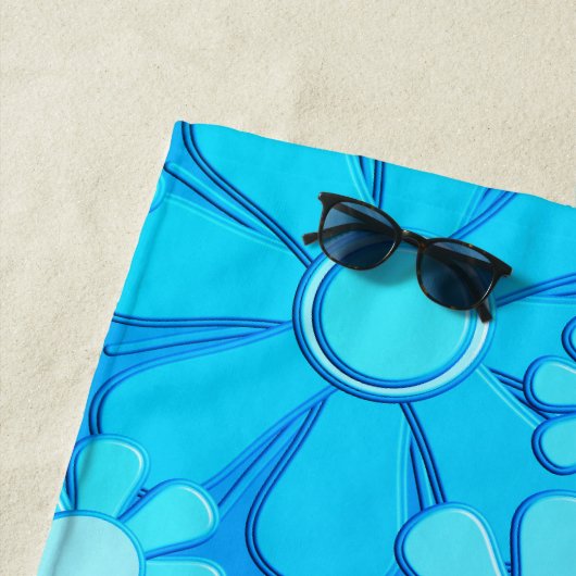 Retro Garden Flowers 60s 70s Floral Pattern Bride Strandlaken (In situ)