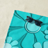 Retro Garden Flowers 60s 70s Floral Pattern Bride Strandlaken (In situ)