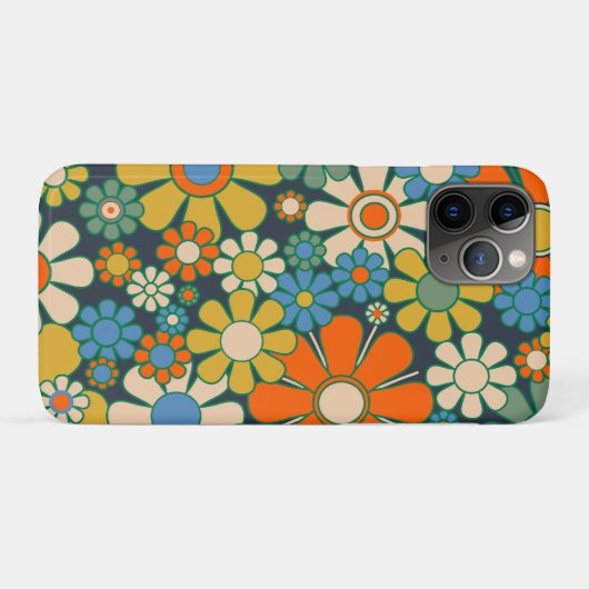 Retro Garden Flowers 60s 70s Floral Pattern Case-Mate iPhone Case (Achterkant (horizontaal))