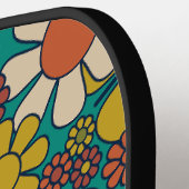 Retro Garden Flowers 60s 70s Floral Pattern Pickleball Paddle (Links Detail)