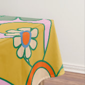 Retro Garden Flowers 60s 70s Floral Pattern Tafelkleed (Voorbeeld)