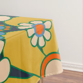 Retro Garden Flowers 60s 70s Floral Pattern Tafelkleed (Voorbeeld)