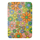 Retro Garden Flowers 60s 70s lentepatroon Badmat (Voorkant Verticaal)