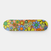 Retro Garden Flowers 60s 70s lentepatroon Persoonlijk Skateboard (Horizontaal)