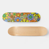 Retro Garden Flowers 60s 70s lentepatroon Persoonlijk Skateboard (Horizontaal)