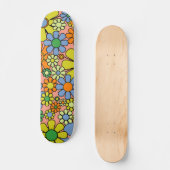 Retro Garden Flowers 60s 70s lentepatroon Persoonlijk Skateboard (Voorkant)