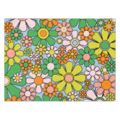 Retro Garden Flowers 60s 70s lentepatroon Tafelkleed (Voorkant (Horizontaal))