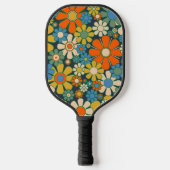 Retro Garden Flowers Cheerful Floral 60s 70s Pickleball Paddle (Voorkant)