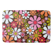 Retro Garden Flowers Groovy 60s 70s Floral Pattern Badmat (Voorkant)
