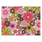Retro Garden Flowers Groovy 60s 70s Floral Pattern Tafelkleed (Voorkant (Horizontaal))