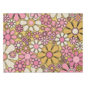 Retro Garden Flowers Groovy 60s 70s Floral Pattern Tafelkleed (Voorkant (Horizontaal))
