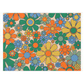 Retro Garden Flowers Groovy 60s 70s Floral Pattern Tafelkleed (Voorkant (Horizontaal))