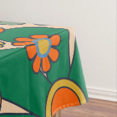 Retro Garden Flowers Groovy 60s 70s Floral Pattern Tafelkleed (Voorbeeld)