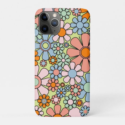 Retro Garden Flowers Groovy 60s 70s lentepastel Case-Mate iPhone Case (Achterkant)
